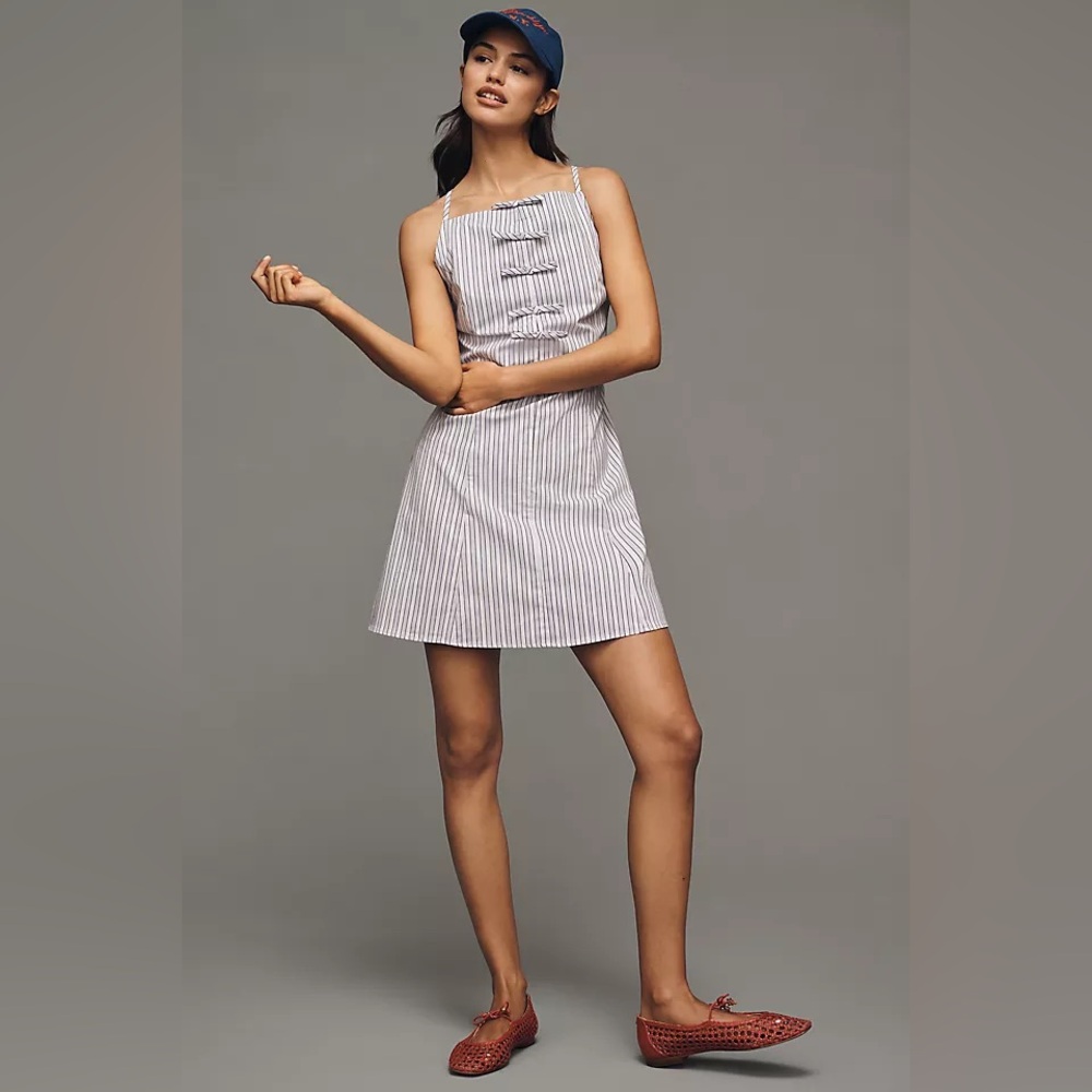 Exquise High-Neck Bow Mini Dress xxs